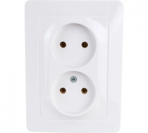 BLANCA розетка 2-местная с заземлением со шторками, скрытой установки, белый (BLNRS000021) 21